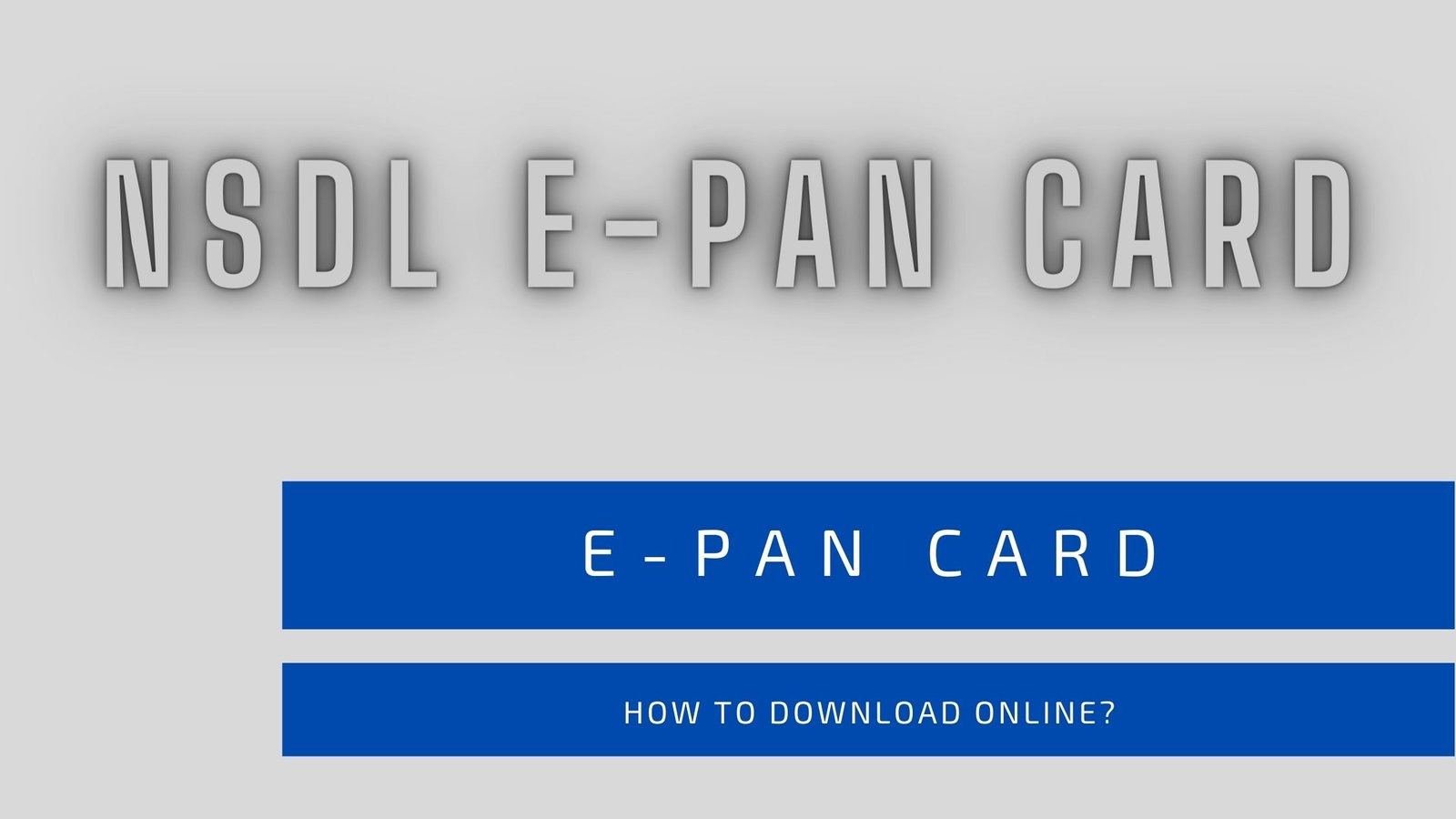 Nsdl E-Pan Card Download Online Tamil