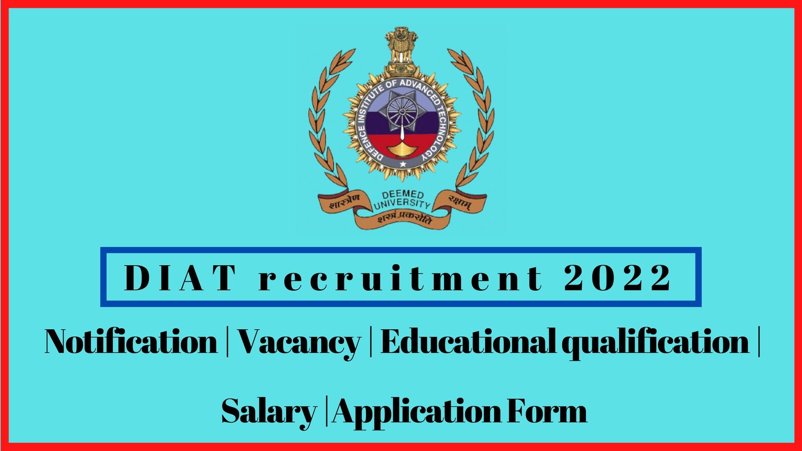 DIAT recruitment 2022 in tamil