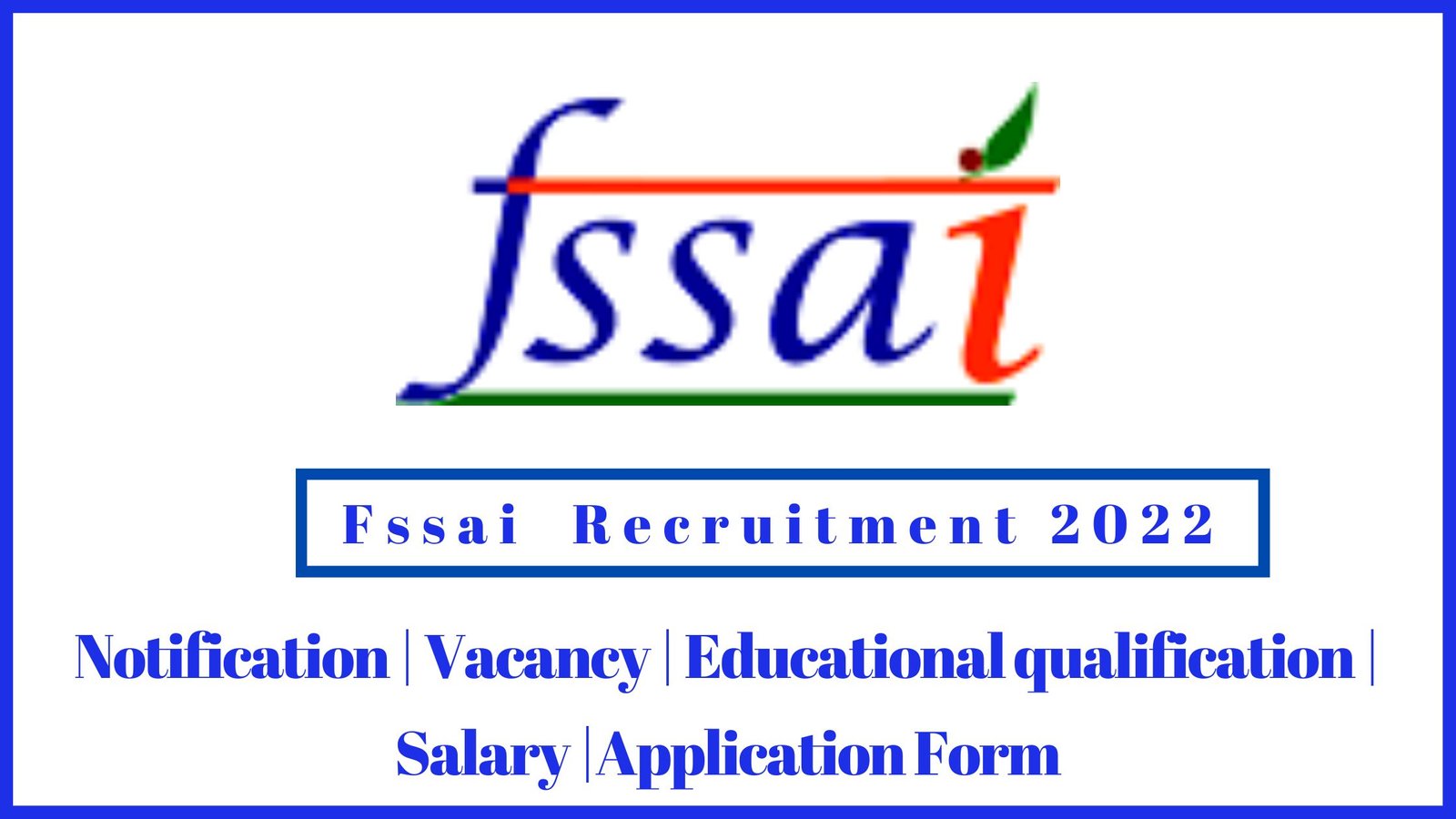 Fssai recruitment 2022 in tamil
